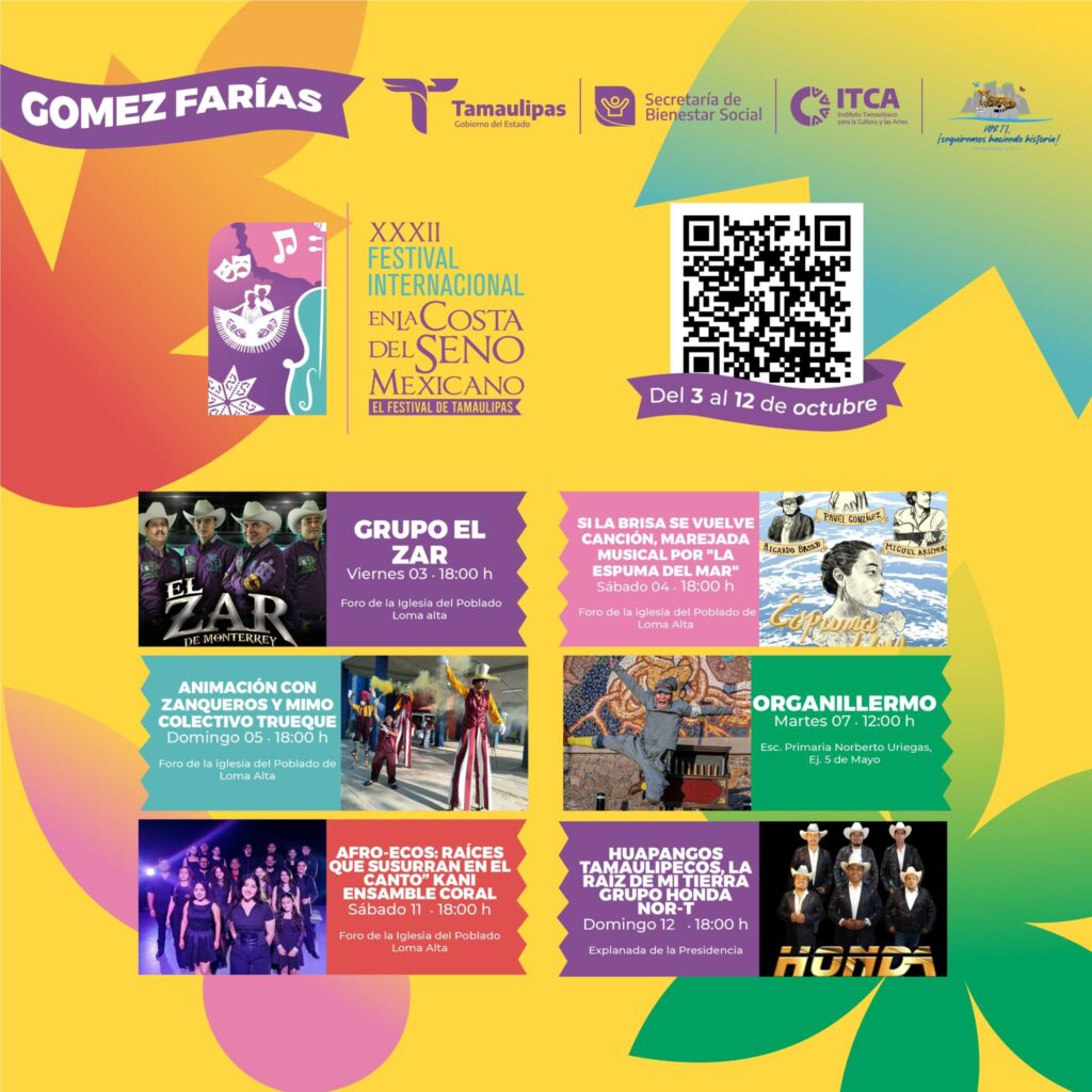 La cultura y la música de Gómez Farías en el XXXII Festival Internacional En La Costa Del Seno Mexicano